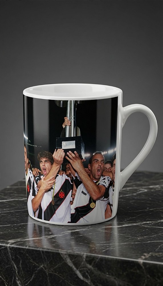 Caneca de porcelana Personalizada Juninho e Edmundo levanta taça , Ídolos e Conquistas do Vasco da Gama
