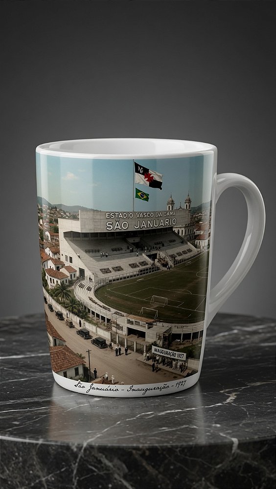 Caneca de porcelana Personalizada São Januario 1927, Ídolos e Conquistas do Vasco da Gama