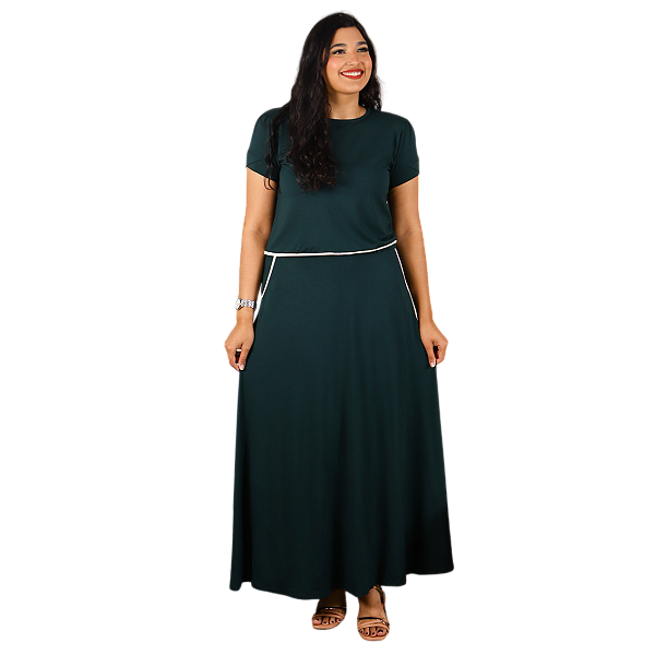 Conjunto Feminino Plus Size Moda Evangélica Saia Longa e Blusa