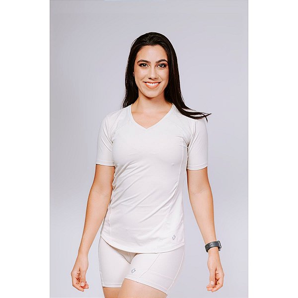 Camiseta Feminina Fitness Proteção UV Areia