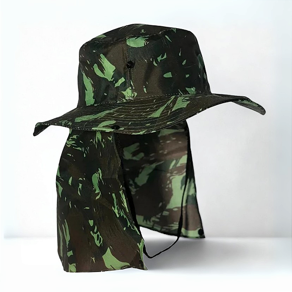 Chapéu Australiano Pescador Com Proteção de Pescoço Camuflado