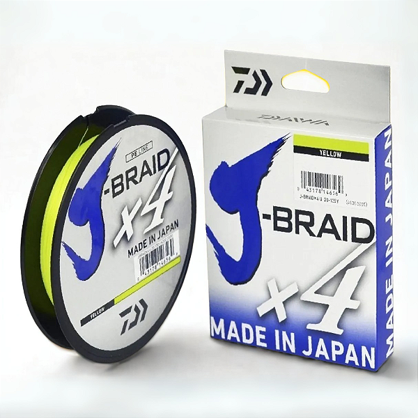 Linha J-Braid x4. Multifilamento Amarela - 0.29mm - 135mts - Daiwa