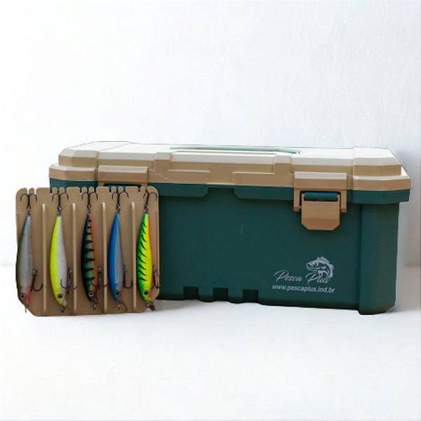 Caixa de Iscas Artificiais Pesca Plus - Azul/Cinza - Cap. Max. 80 iscas