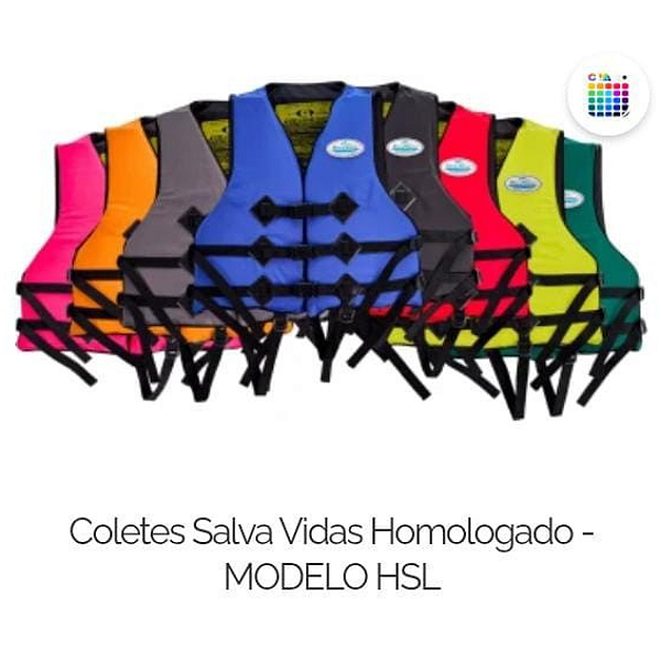 Colete Salva-Vidas Homologado GG - Acima 110kg - (Cor Sortida)