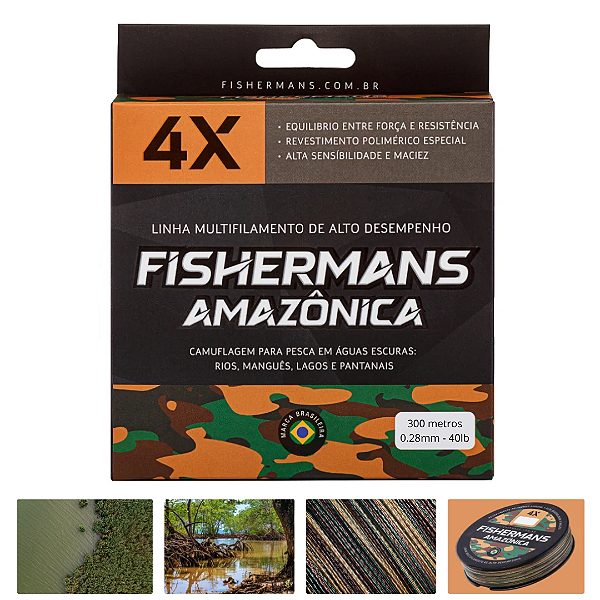 Linha Multifilamento 4X Fishermans Amazônica 0,28 mm – 300 mts