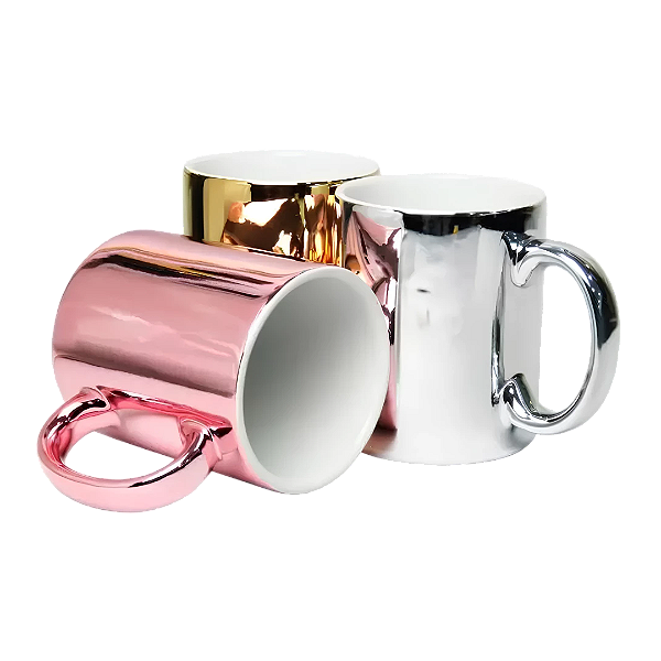 Caneca Cerâmica 325ml Metalizada para Sublimação