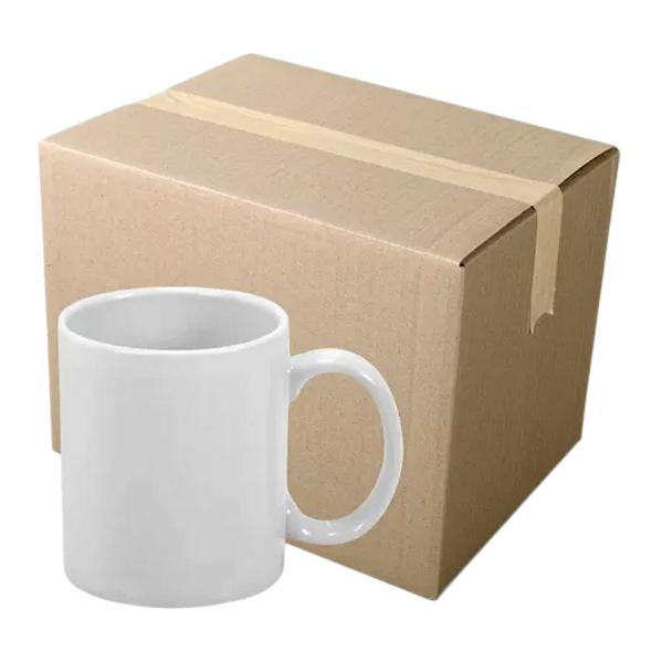 Caneca Branca AAA Porcelana Importada para Sublimação - Caixa com 36 Unidades