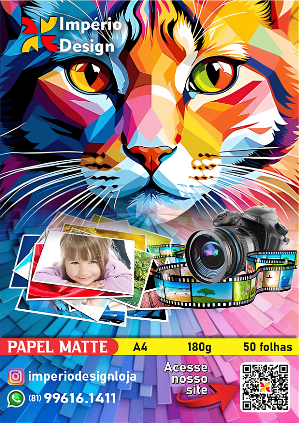 Papel Matte A4 180g 50 folhas