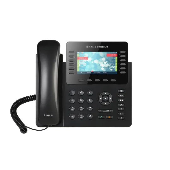 Telefone IP Enterprise com Display Colorido 6 Contas SIP PoE Gigabit GXP2170