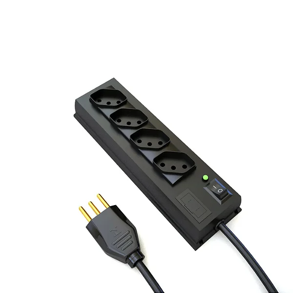 Filtro de Linha com 04 tomadas em 45 graus padrão NBR14136 - 10A - 100/240V 2P+T