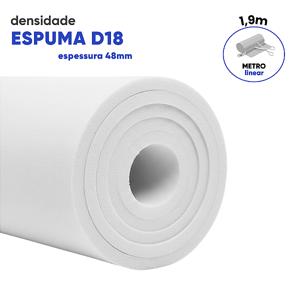 Espuma Laminada D18 – 48mm / 28mm / 18mm / 6mm – 1 Metro | Tapeçaria, Estofados e Artesanato