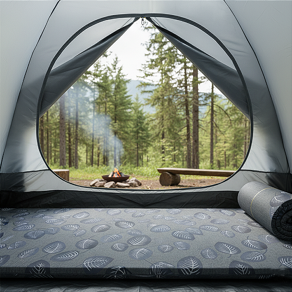 Colchonete de Camping 188 x 60 x 4cm – Espuma D23 Revestida em Poliéster | Dobrável e Portátil