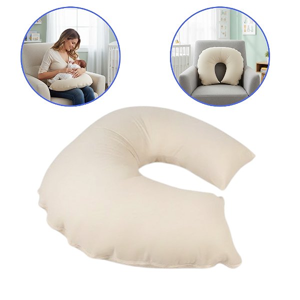 Almofada Amamentação Impermeável Fibra Siliconada Antialérgica Com Zíper 59x45cm