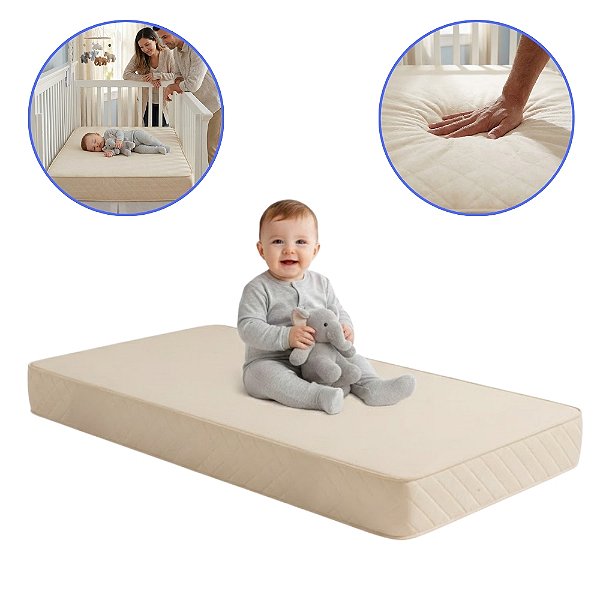 Colchão Berço Americano D18 Impermeável Antialérgico 130x60