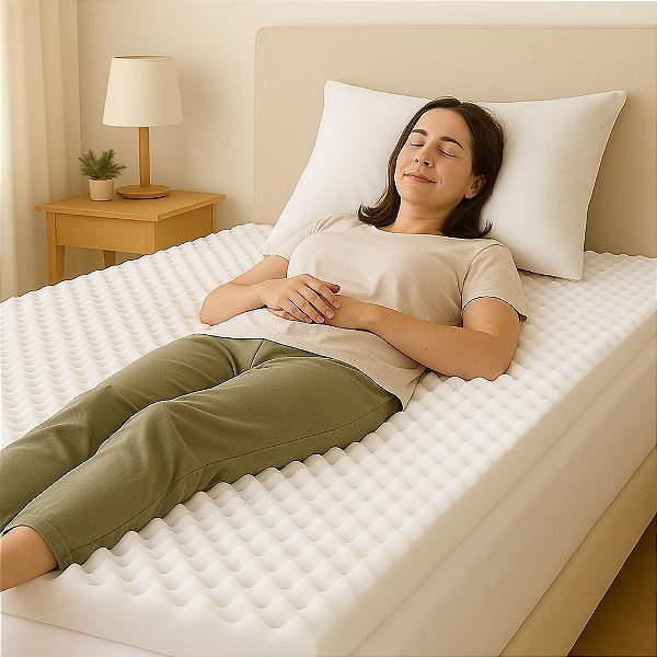 Colchão Pillow Top Colchonete Espuma D18 Casca Caixa de Ovo Anti Escaras Alívio de Pressão Tamanho:Solteiro
