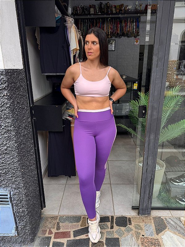 Legging Cos Bicolor Detalhe Estampa