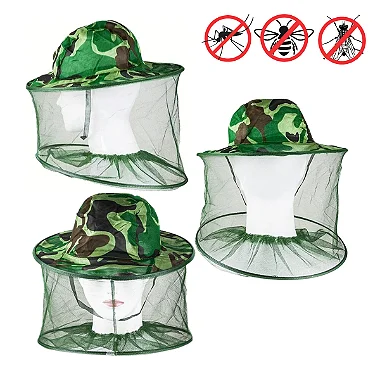 Chapéu Anti-Inseto com Tela Mosquiteiro - Ideal para Pesca e Camping