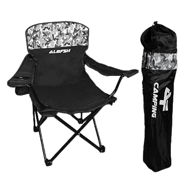 Cadeira Para Pescador Grande Dobrável Com Braço Hba-20S - Albatroz Fishing Resiste Até 150kg