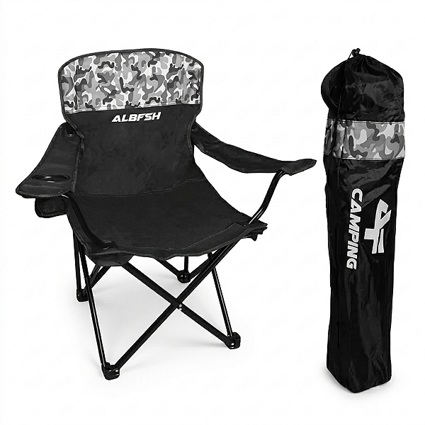 Cadeira Para Pescador Grande Dobrável Com Braço Hba-23mh - Albatroz Fishing Resiste Até 120kg