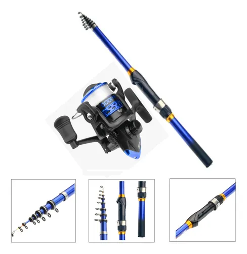 Kit de Pesca Ultra Light com Vara de 1,80m e Molinete com Linha