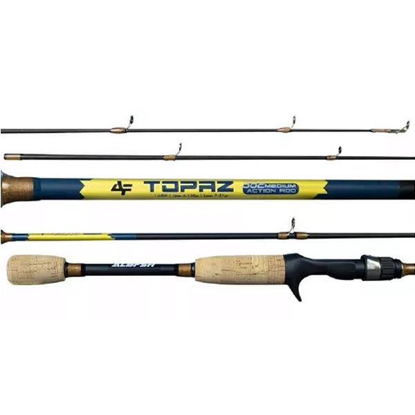 Vara de Pesca para Carretilha Topaz Amarela 1,50m 6-12lb 2 Partes - Albatroz Fishing