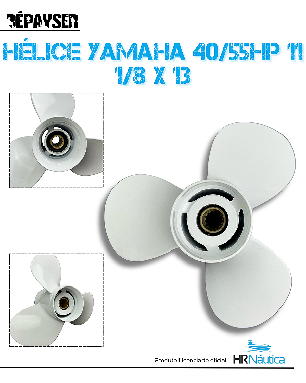 Hélice Motor Yamaha 40 50 60 2t 40 60 Hp 4t 11 X 1/8 X 13