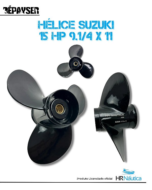 Hélice Motor Popa Suzuki 15 Hp 9 1/4 X 11 - Medida Original