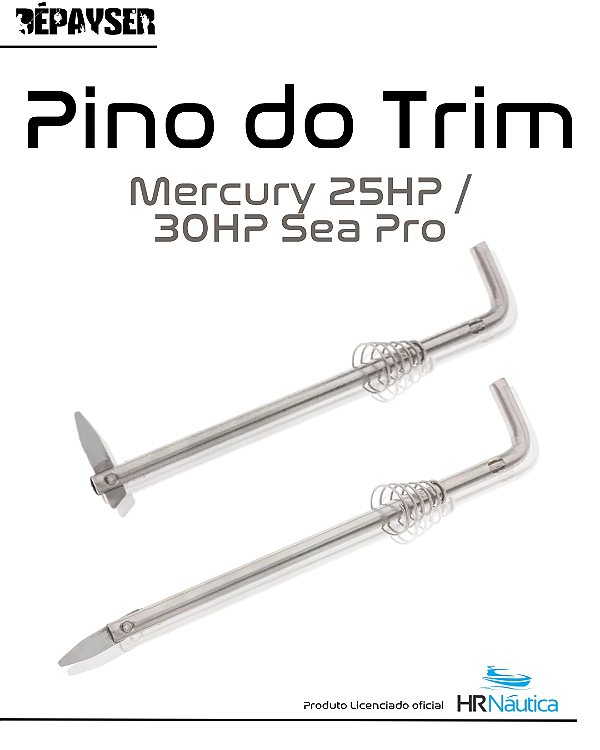 Pino Encosto Do Trim Com Mola Mercury 25 Hp / 30 Hp Sea Pro