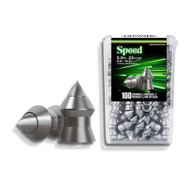 Chumbinho Dépayser Chumbo Munição Pontiagudo Flash Speed 5.5mm 100Un