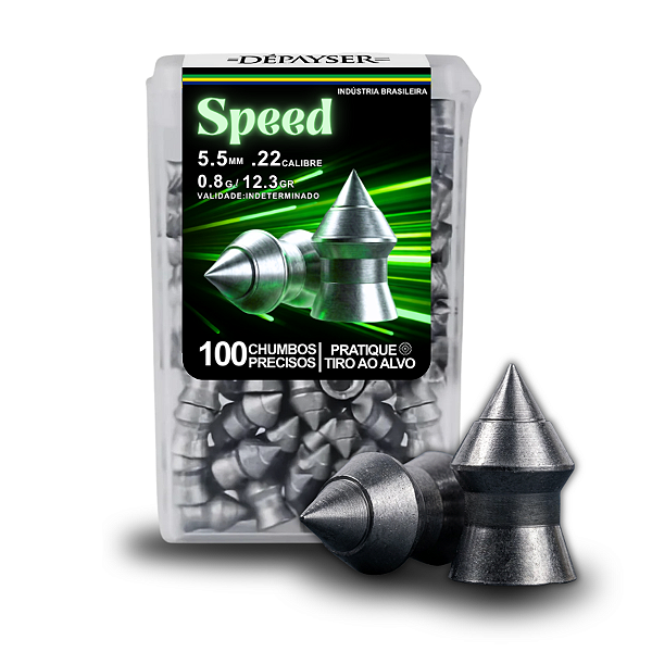 Chumbinho Speed 5.5mm Carabina Perfura Pontiagudo 100 Unidades - Dépayser