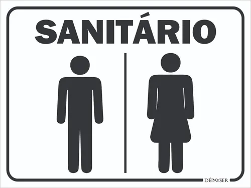 Placa Banheiro Unisex Toalete Sanitário Homem Mulher