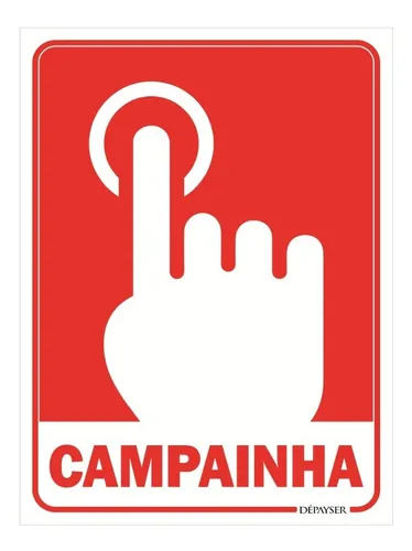 Placa De Sinalização Campainha 10x15