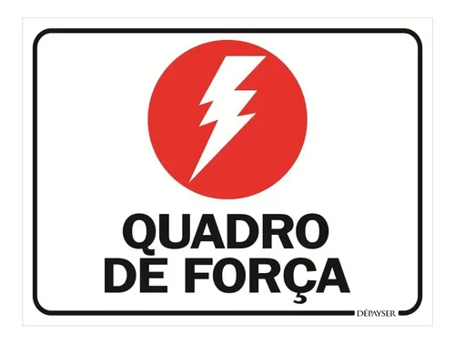 Placa De Aviso Sinalização Energia Quadro De Força 15x20cm