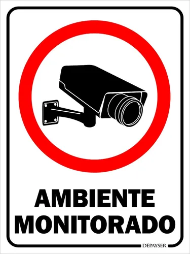 Placa Ambiente Monitorado Por Cameras De Segurança 15x20