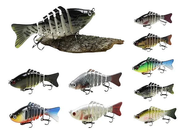 Isca Artificial Lambari Articulado P/ Tucunaré Dourado Traira 10cm Rio Sortidas