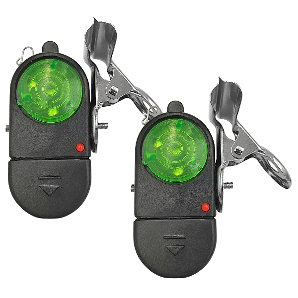 KIT 2 Alarmes Sonoro C/ Led Para Varas De Pesca C/ Baterias Inclusa