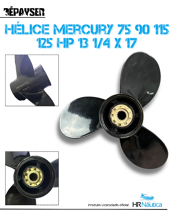 Hélice Motor Mercury Marine 75 90 115 125 Hp 13 1/4 X 17