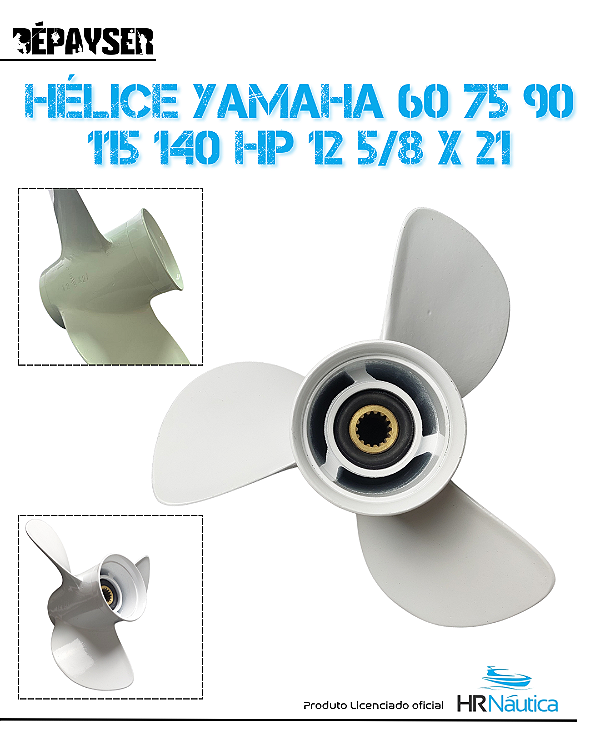 Hélice Yamaha 60 75 90 115 140 Hp - Velocidade - 12 5/8 X 21