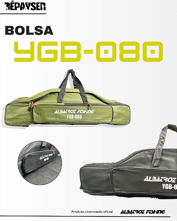 Bolsa Porta Varas Semirigido 80cm Albatroz Ygb-080 Cor Preta e Verde
