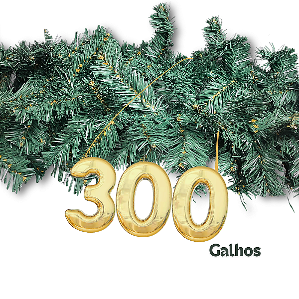 Festão Natal Aramado Verde 2,70 Metros - 300 Galhos