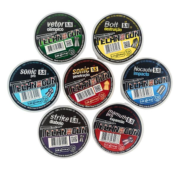 Kit 3 Caixinhas Chumbinho Pressão Technogun 5.5mm - Variedades