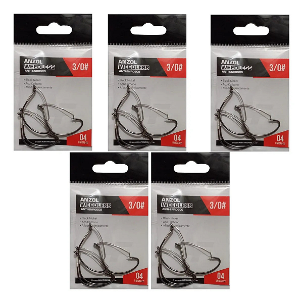 Anzol Wide Gap 3/0 C/ Anti-enrosco P/ Isca Viva 4 Unidades