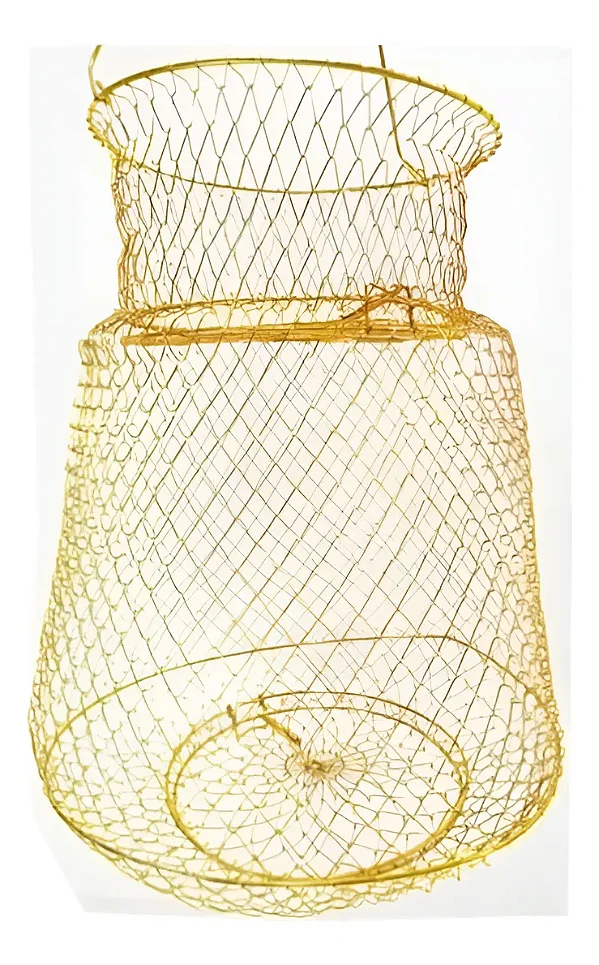 Samburá De Arame Galvanizado Viveiro Para Pesca Com Molas