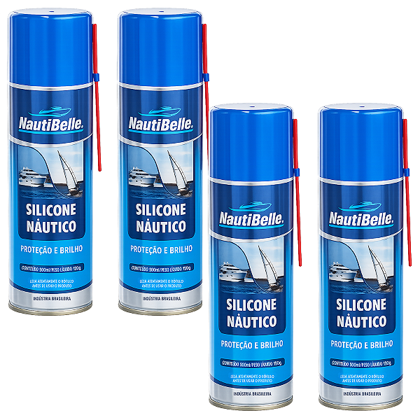 Lubrificação E Proteção Silicone Náutico Spray 300 ml 4 Unidades- Nautibelle