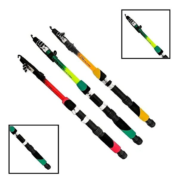 Vara de Pesca para Molinete Telescópica 1,70m 12-20lb Compacta 5 Partes