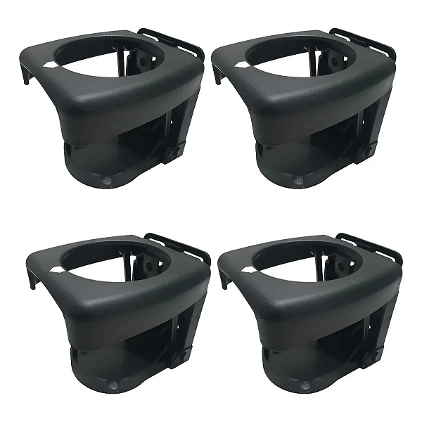 Kit 4 Porta Copos Dobrável Universal Preto Para Barco Carro Caminhão Ônibus Motorhome HR Náutica