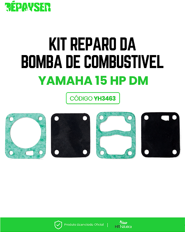 Kit Reparo Bomba de Combustível Yamaha 15 HP DM YH3463 HR Náutica