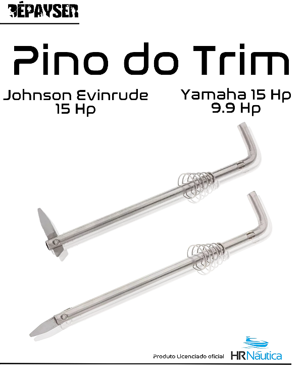 Pino de Encosto do Trim Yamaha 9.9 15Hp Johnson YH3172 JE3172 PNY 001 - HR Náutica