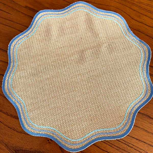 Lugar Americano 3 Bordados - Azul