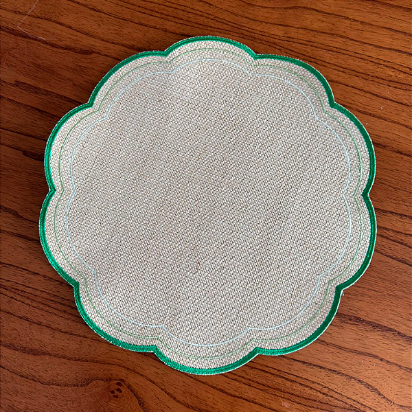 Lugar Americano 3 Bordados - Verde